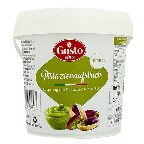 Pistazienaufstrich aus Italien/Sizilien 1KG 1000Gramm mit 20% Pistazien - Pistaziencreme von Gusto - ideal für Dubai-Schokolade von Generisch