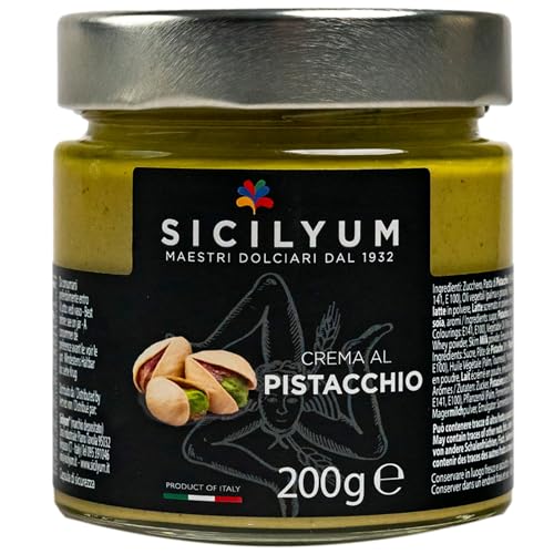 Premium Pistaziencreme aus Italien/Sizilien mit 30% Pistazien im 200 g Glas Pistazienaufstrich - Pistazien-Aufstrich ideal als Brotaufstrich, zu Desserts oder zum Verfeinern und für Dubai Schokolade von Generisch