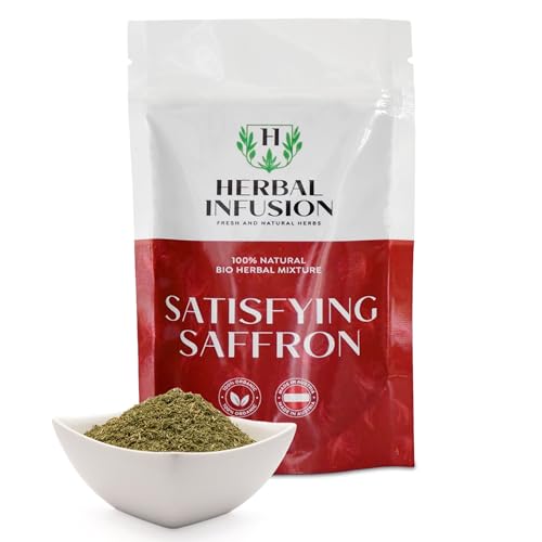 Herbal Infusion Satisfying Saffron sanfte Kräutermischung - Kräuter Mix aus Safran, Königskerze und Himbeerblätter - beruhigende Herbs und stängelfrei von Generisch