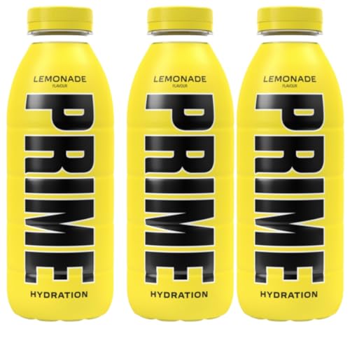 Prime Erfrischungsgetränk Hydration Lemonade, Erfrischungsgetränk mit Zitronengeschmack mit Süßungsmitteln (Einweg) 500 Mililiter x 3 STÜCK von Generisch