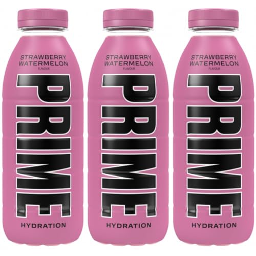 Prime Erfrischungsgetränk Hydration Lemonade, Strawberry Watermelon 500 Mililiter x 3 STÜCK (Einweg) von Generisch