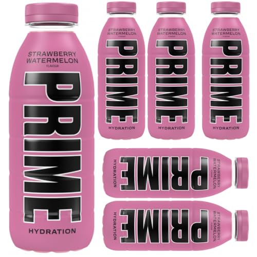 Prime Erfrischungsgetränk Hydration Lemonade, Strawberry Watermelon 500 Mililiter x 6 STÜCK (Einweg) von Generisch