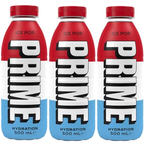 Prime Erfrischungsgetränk Ice Pop Hydration Lemonade, Erfrischungsgetränk mit fruchtigem Geschmack 500 Mililiter x 3 STÜCK (Einweg) von Generisch