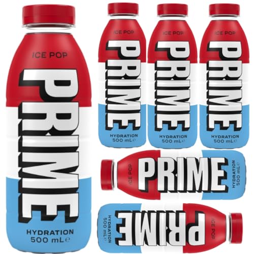 Prime Erfrischungsgetränk Ice Pop Hydration Lemonade, Erfrischungsgetränk mit fruchtigem Geschmack 500 Mililiter x 6 STÜCK (Einweg) von Generisch