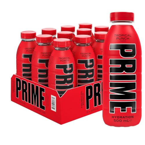 Prime Tropical Punch Erfrischungsgetränk Hydration Lemonade,Erfrischungsgetränk mit Geschmack von tropischen Früchten mit Süssungsmitteln 500 Mililiter x 12 STÜCK (Einweg) von Generisch