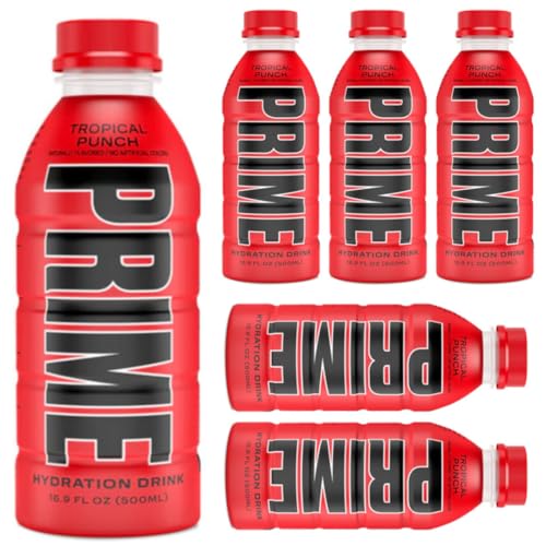 Prime Tropical Punch Erfrischungsgetränk Hydration Lemonade,Erfrischungsgetränk mit Geschmack von tropischen Früchten mit Süssungsmitteln 500 Mililiter x 6 STÜCK (Einweg) von Generisch