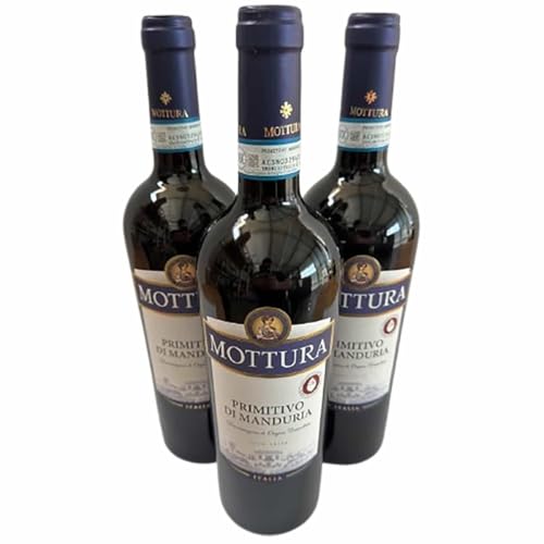 Primitivo di Manduria DOC 2023, Mottura, Rotwein aus Italien, 750 ml, 3er-Set von Generisch