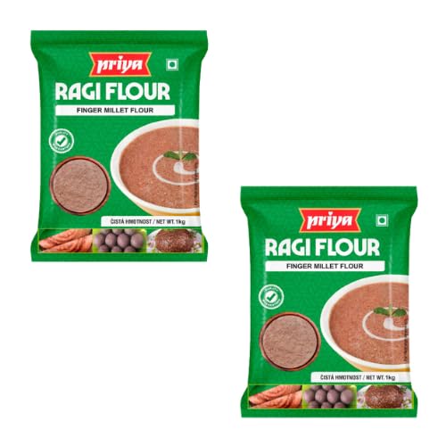 Priya Fingerhirse- / Ragi-Mehl (Set aus 2 x 1 kg) von Generisch