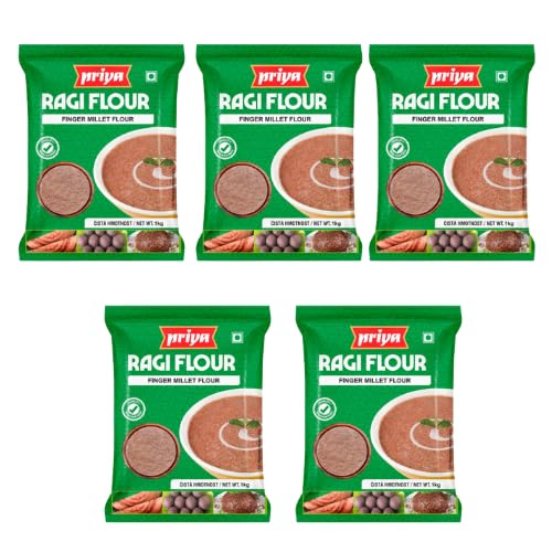 Priya Fingerhirse- / Ragi-Mehl (Set aus 5 x 1 kg) von Generisch