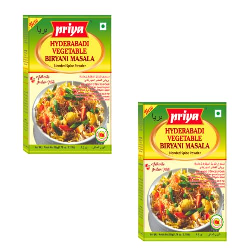 Priya Hyderabadi Gemüse-Biryani Masala – Authentische indische Gewürzmischung für köstliches Hyderabadi Gemüse-Biryani, 50g (2er Pack) von Generisch