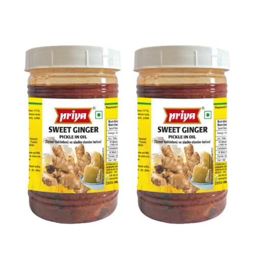 Priya Süßes Ingwer-Pickle Ohne Knoblauch – PET-Glas (Bundle von 2 x 300g) von Generisch