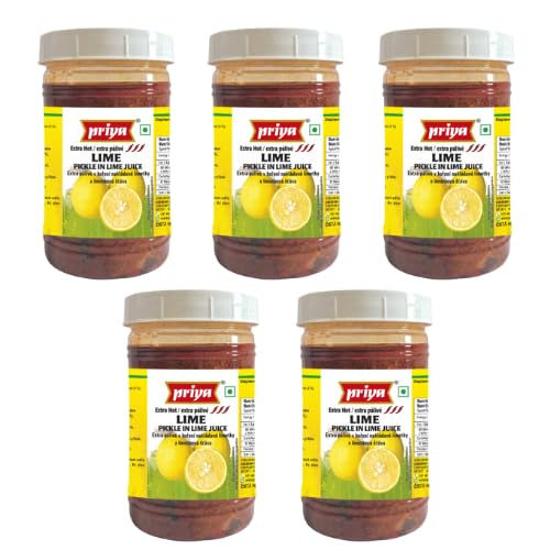 Priya Zitronen-Pickle (Extra Scharf) in Zitronensaft ohne Knoblauch – PET-Glas (5er-Pack à 300 g) von Generisch