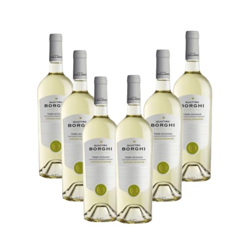 Quattro Borghi Inzolia Viogner 2023 Cantina Cellaro Sizilianischer Weißwein(6x750 ml) von Generisch