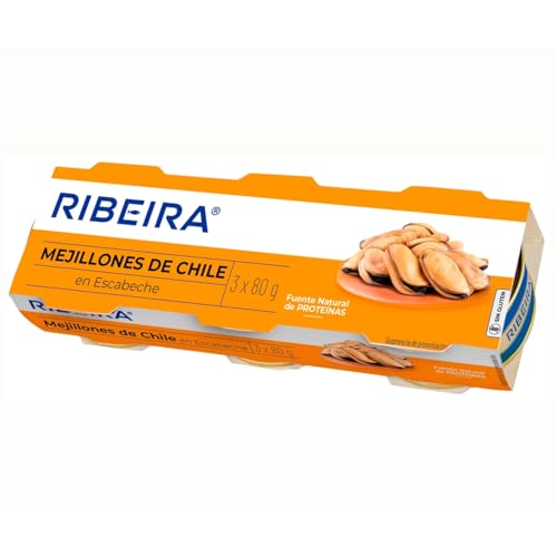 RIBEIRA Chilenische Miesmuscheln, eingelegt, 43 g 9er-Packung. von Generisch