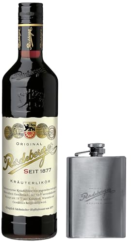 Radeberger Kräuterlikör 35% Vol. 0,7 Liter im Set mit Taschenflasche von Generisch