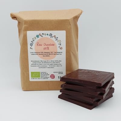 Raw Schokolade | Dunkle Raw Bioschokolade mit 100% Kakaoanteil aus Italien | Vegan, Bio, Glutenfrei & ungesüßt von Generisch