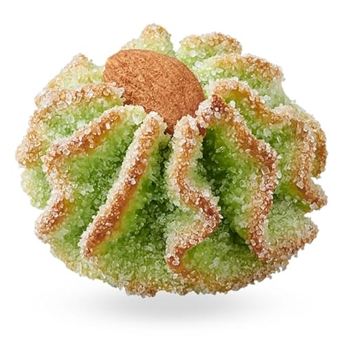 Riccia al pistacchio, Pasticcini Siciliani, sizilianisches Mandelgebäck Pistazie, Paste di Mandorla riccia al pistacchio, 40 g, einzelverpackt von Generisch