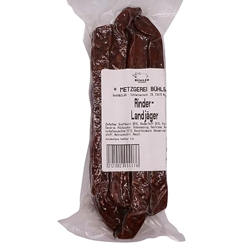 Rinder Landjäger 2 Paar 200g von der Landmetzgerei Bühler aus 100% Deutschem Rindlfleisch Knackige Rohwurst & Rauchwurst Ideal fürs Vespern und Wandern Deutsche Handwerkskunst von Generisch