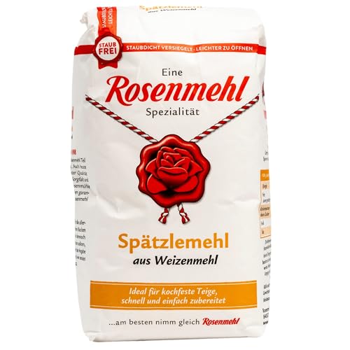 Rosenmehl - Premium Spätzlemehl 1000 g - Ideal für kochfeste Teige, schnell und einfach zubereiten - Spätzle-Mehl aus Weizenmehl ideal auch als Nudel-Teig von Generisch