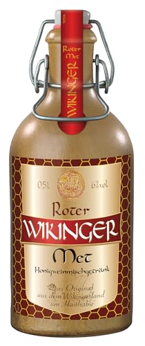 Roter Wikinger Met 0,5 Liter Bügelflasche | Honigwein aus dem Wikingerland Haithabu | Roter Met mit Kirschsaft von Generisch