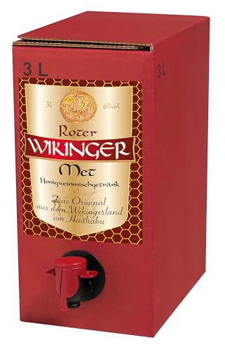 Roter Wikinger Met 3Liter Bag in Box | Honigwein aus dem Wikingerland Haithabu | Roter Met mit Kirschsaft von Generisch