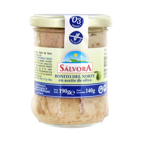 SÁLVORA Weißer Thunfisch aus dem Norden in Olivenöl Glas 140 g. 9er-Pack von Generisch