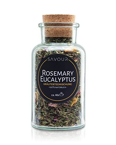 SAVOUR Kräutertee | lose Kräuterteemischung | 100% natürlich | ohne künstliche Zusätze | ergibt ca. 40 Tassen (Rosemary Eucalyptus) von Generisch