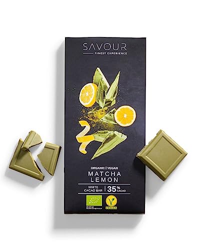 SAVOUR Schokolade | Bio, Vegan, Glutenfrei, ohne Palmöl (Matcha & Zitrone, 10 Tafeln) von Generisch