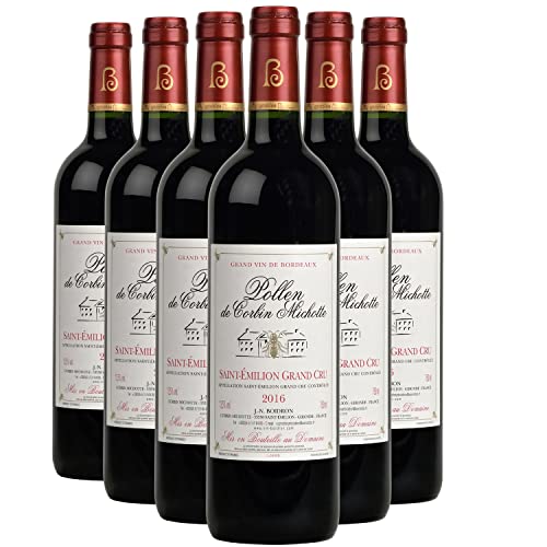 Saint-Emilion Grand Cru pollen Rotwein 2016 - Château Corbin Michotte - g.U. - Bordeaux Frankreich - Rebsorte Merlot, Cabernet Franc, Cabernet Sauvignon - 6x75cl von Generisch