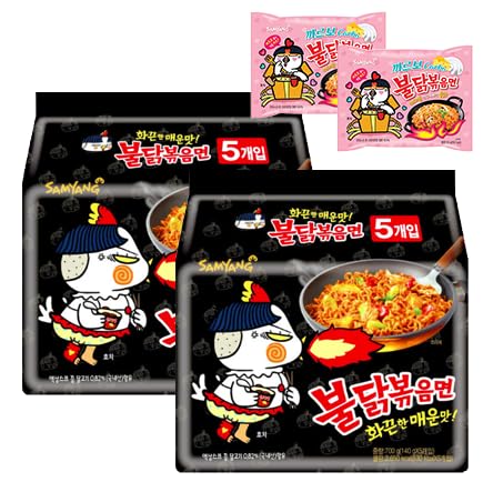 Samyang Ramen-Nudeln Hot Chicken Flavour 10 Stück + Carbonara 2ea von Generisch