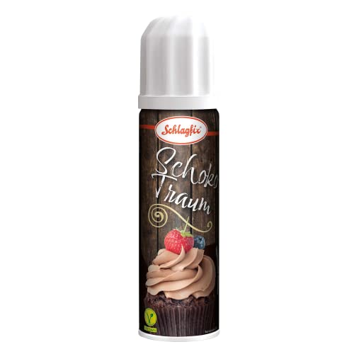 Schlagfix Schokotraum, 200ml Schokoladen Sprühsahne Vegan im Spender für Desserts, Kuchen & Gebäck Vegane Alternative zu Schlagsahne mit Schoko-Geschmack von Generisch