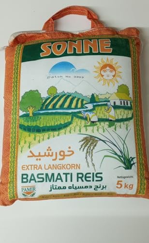 Sonne Darbari Khorshid Premium Basmati Reis 5 kg – Beste Qualität, köstlich, langkörnig & aromatisch – Ideal für Biryani, Pulao & Beilagen von Generisch