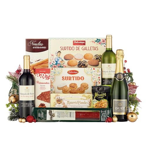 Spanische Gastronomie Weihnachtsbox, Chorizo, Polvorones, Turron, 2 Weine von Generisch