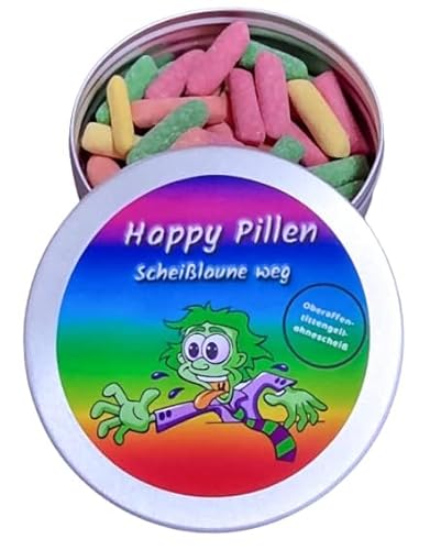 Spinnen-Kamel Penis-Mäusegulasch- Froschschenkel aus der Dose, Scherzarktikel, Lustige Geschenkidee, Party-Brüller, Spaßgeschenk, Nikolausgeschenk, Halloween, (Happy Pillen Scheißlaune weg) von Generisch