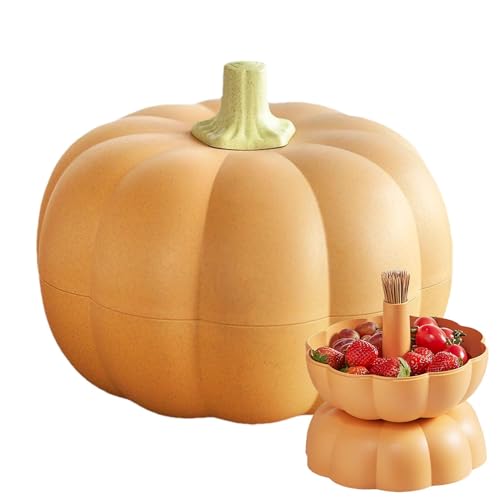 Ständer Für Kurbis Snackschalen | Pumpkin Snack Holder Mit 3 Unterteilungen | Doppelt Abnehmbarer Gestapelter Kurbis Snackhalter | Halloween Kurbis Snacktablett | Süßigkeiten Dessert Und Snackbehälte von Generisch