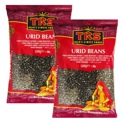 TRS Ganze Urid Dal Mit Schale/Urid Bohnen (Set aus 2 x 500g) - 1kg von Generisch