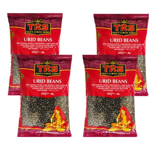 TRS Ganze Urid Dal Mit Schale/Urid Bohnen (Set aus 4 x 500g) - 2kg von Generisch