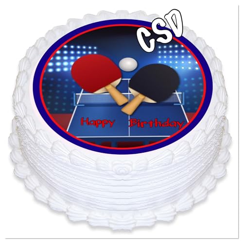 Tortenaufleger Geburtstag Tischtennis, Tortenaufleger Geburtstag Tennis Essbarer Tortenaufleger aus Fondant von Generisch