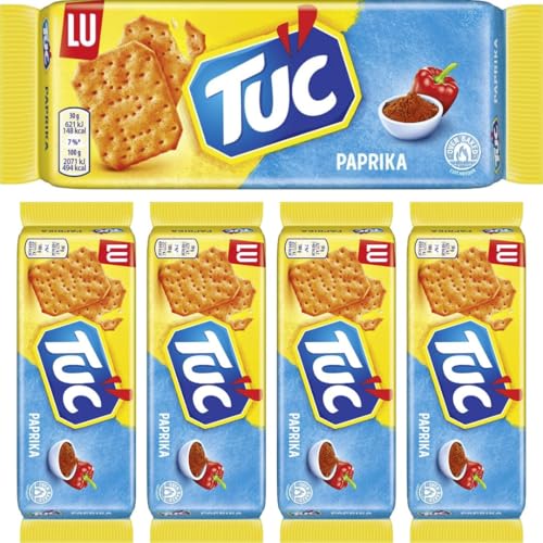 Tuc Cracker Paprika Cracker Keks Paprikageschmack 100 gramm x 5 STÜCK mit Pufai Grocery von Generisch