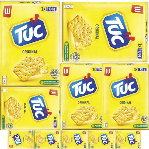 Tuc Original Cracker Keks 300 gramm in 3 Packungen x 10 STÜCK mit Pufai von Generisch