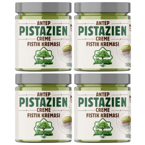 Turkish Pistaziencreme mit 30% Pistazien, ohne Palmöl, 200 Gramm x 4STÜCK von Generisch