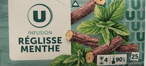 U Infusion réglisse menthe U boîte 25 sachets 37,5g Tee Minze Lakritze aus Frankreich 3 Packungen von Generisch