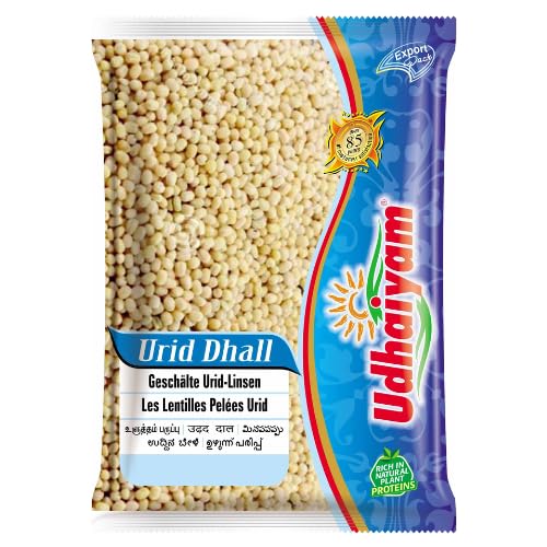 Udhaiyam Urad Dal Split/Urid Dhall gewaschen – ohne Schale (1 kg) von Generisch