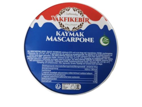 Vakfıkebir Kaymak Mascarpone – Cremiger Mascarpone-Käse mit 82% Fettgehalt – Perfekt für Desserts & Kochen – 395 kcal pro 100g von Generisch