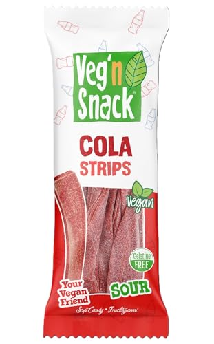 Veg'n Snack Vegan Fruchtgummi | Soft Candy | Ohne Gelatine | Halal | 100% Vegan (Cola Streifen sauer) von Generisch