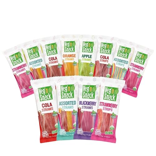 Veg'n Snack Vegan Fruchtgummi | Soft Candy | Ohne Gelatine | Halal | 100% Vegan (Gemischte Sorten) von Generisch