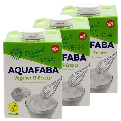 Veggo Aquafaba Veganer Eiweiß-Ersatz - 500ml - pflanzliche Alternative - glutenfrei & vegan - Ei-Ersatz aus Kichererbsenextrakt - flüssiger Eiweißsersatz zum Kochen & Backen (3 x 500ml) von Generisch