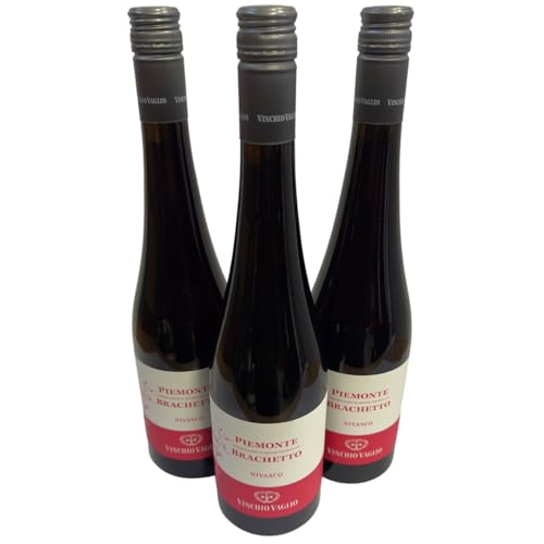 Vinchio Vaglio, "Nivasco" Brachetto Piemonte DOC 2024, Dessertwein aus Italien, 750 ml, 3er Set von Generisch