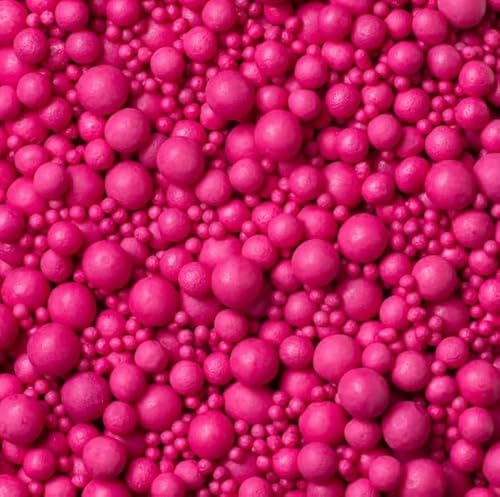 Weiche Zuckerperlen, Himbeere, 1000g, Für Eis, Kekse, Kuchen, Cupcakes, Dessertdekoration, rosa Streusel, rosa perlen, essbare Kuchen Dekor SD Pearls von Generisch