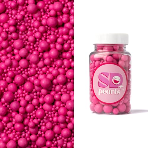 Weiche Zuckerperlen, Himbeere, 100g, Für Eis, Kekse, Kuchen, Cupcakes, Dessertdekoration, rosa Streusel, rosa perlen, essbare Kuchen Dekor SD Pearls von Generisch